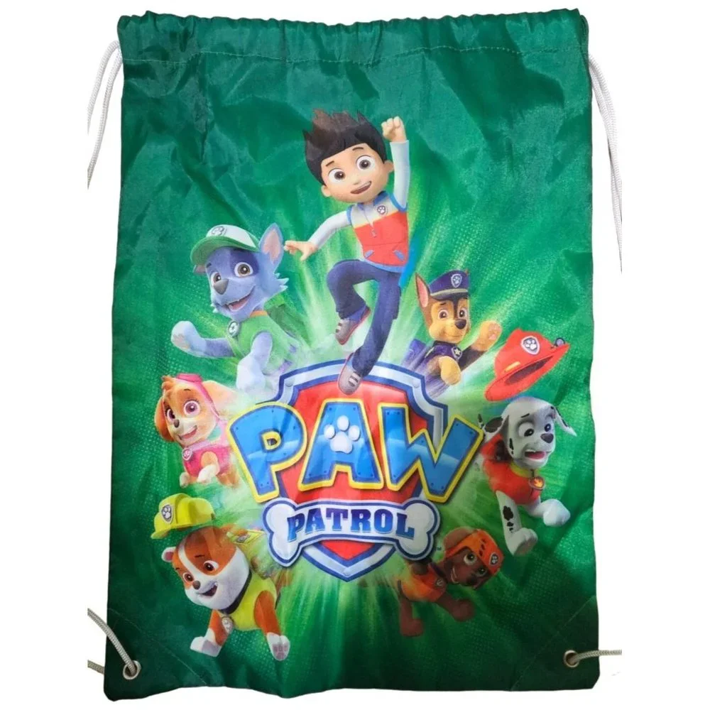 Paw Patrol Drawstring Backpack Trick or Treat Candy Green Halloween Costume Bag